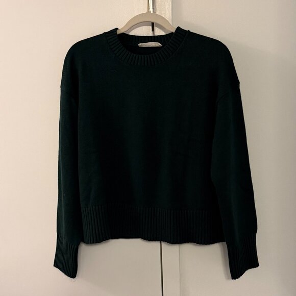 Everlane The Boxy Sweater in Everyday Cotton - Scarab Color - Size Medium - Picture 2 of 2